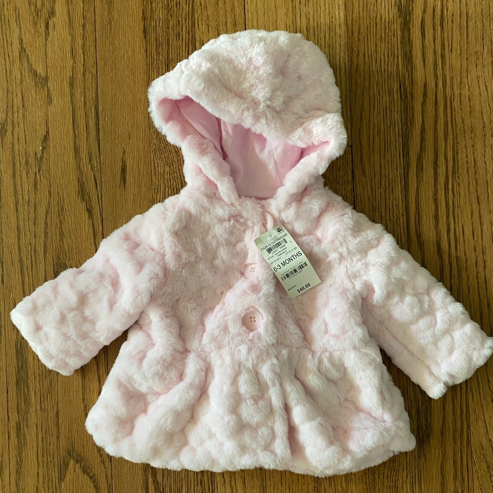 Super soft light pink baby coat